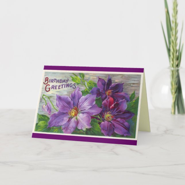 Tarjeta de cumpleaños de Vintage Happy (Anverso)