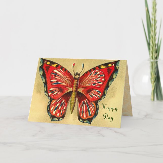 Tarjeta de cumpleaños de Vintage Happy (Anverso)