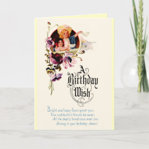 Tarjeta de cumpleaños de Vintage Happy