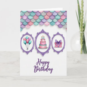 Tarjeta de cumpleaños de violeta real