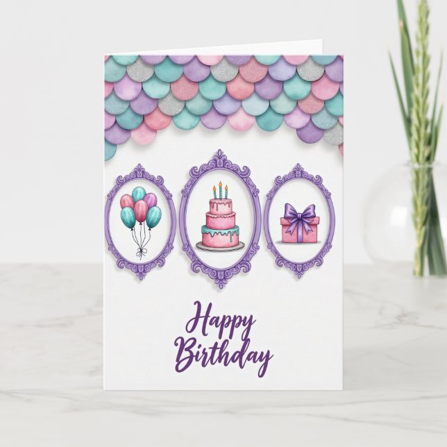 Tarjeta de cumpleaños de violeta real (Anverso)