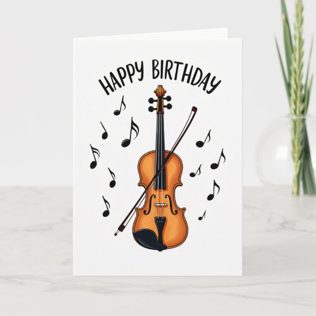 Tarjeta de cumpleaños de violín (Anverso)