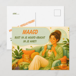 Tarjeta de cumpleaños de Virgo juguetona para [ell