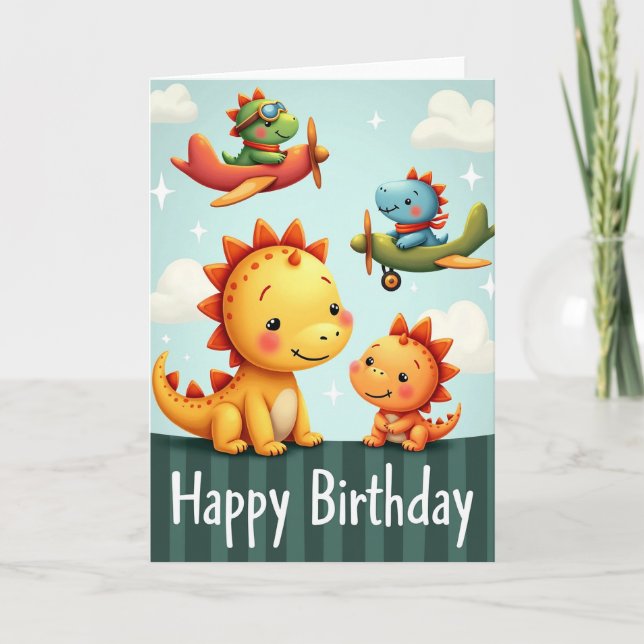 Tarjeta de cumpleaños de voladores juguetones (Anverso)