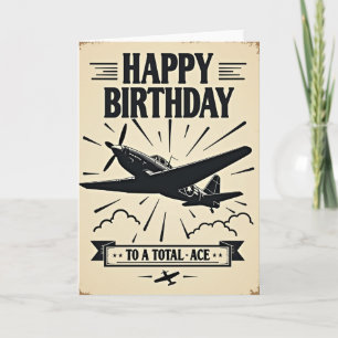 Tarjeta de cumpleaños de vuelo clásico