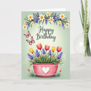 Tarjeta de cumpleaños de vuelo de mariposa