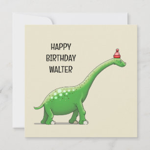 Tarjeta de cumpleaños de Walter el Dinosaurio