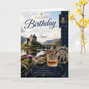Tarjeta de cumpleaños de whisky de esporran del ca