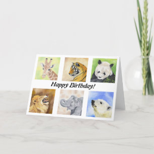 Tarjeta de cumpleaños de Wild Animals