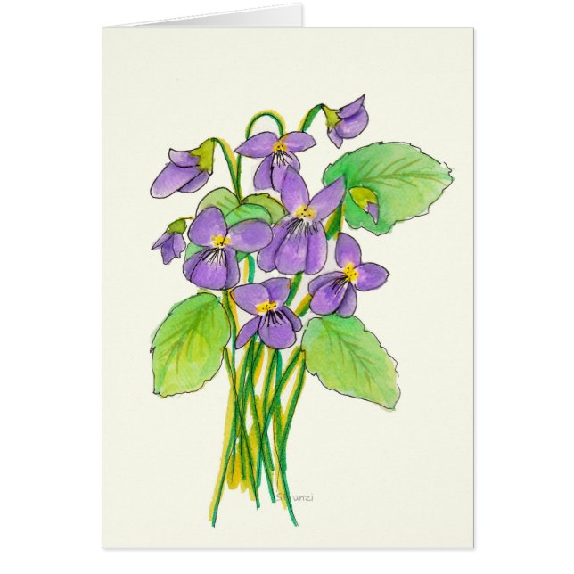 Tarjeta de cumpleaños de Wild Violets (Frente)