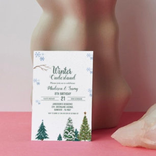 Tarjeta de cumpleaños de Winter Online Snowflake