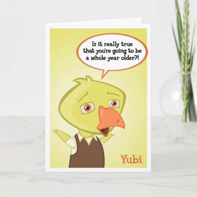 Tarjeta de cumpleaños de Yubi (Anverso)