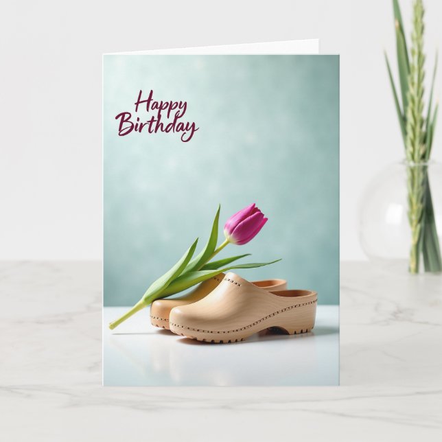Tarjeta de cumpleaños de zapato rústico (Anverso)