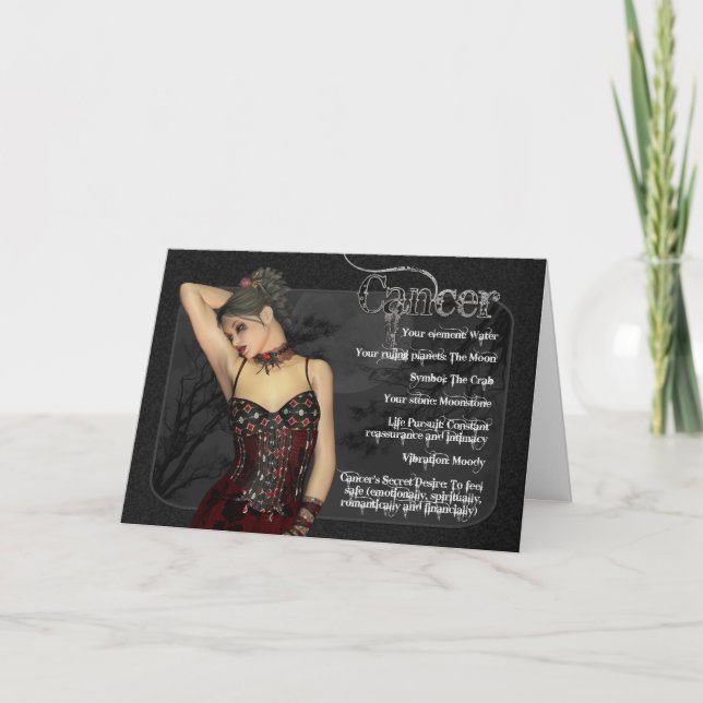 Tarjeta de cumpleaños de Zodiac gótico para el cán (Anverso)