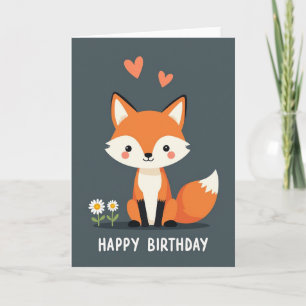 Tarjeta de cumpleaños de zorro