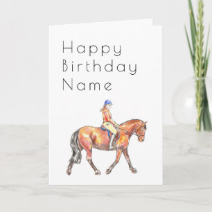 Tarjeta de cumpleaños Deco Bay Horse Trotting Dres