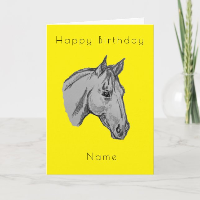 Tarjeta de cumpleaños Deco de dibujos de caballos (Anverso)