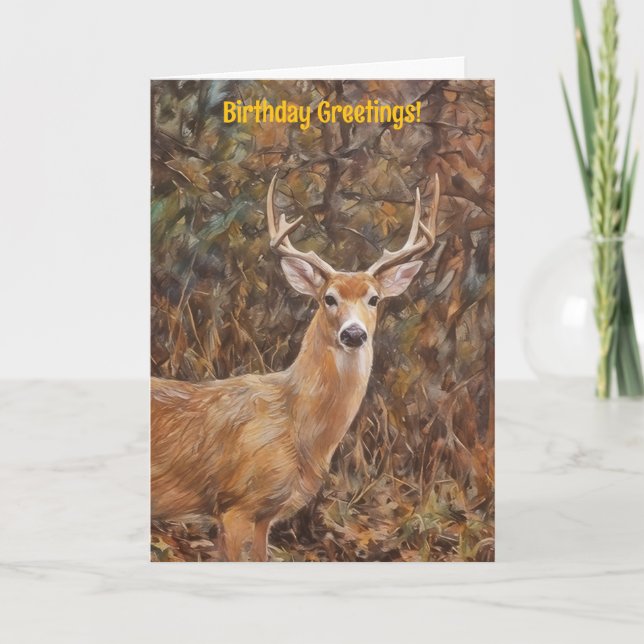 Tarjeta de cumpleaños Deer Buck Antlers (Anverso)