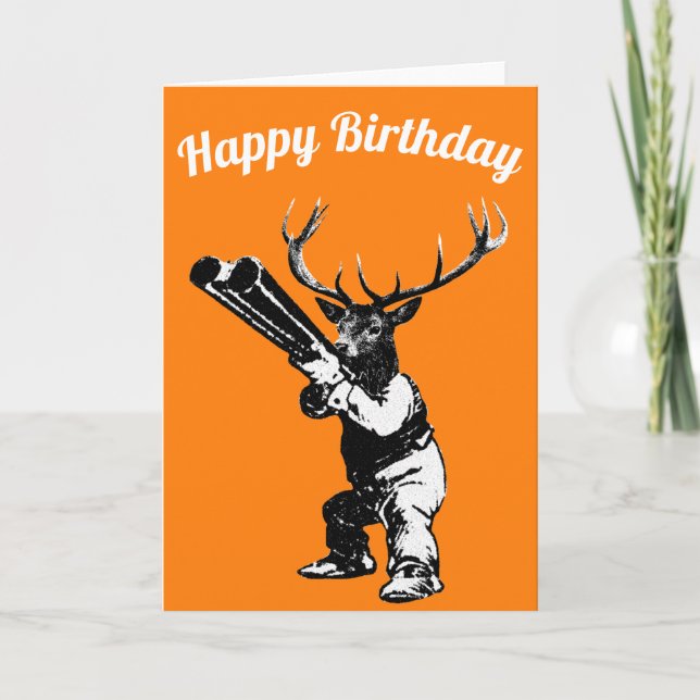 Tarjeta de cumpleaños Deer Hunter (Anverso)