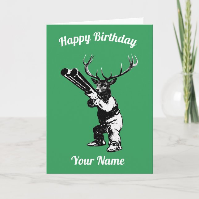 Tarjeta de cumpleaños Deer Hunter (Anverso)