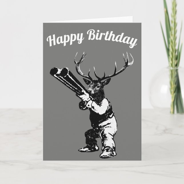 Tarjeta de cumpleaños Deer Hunter (Anverso)