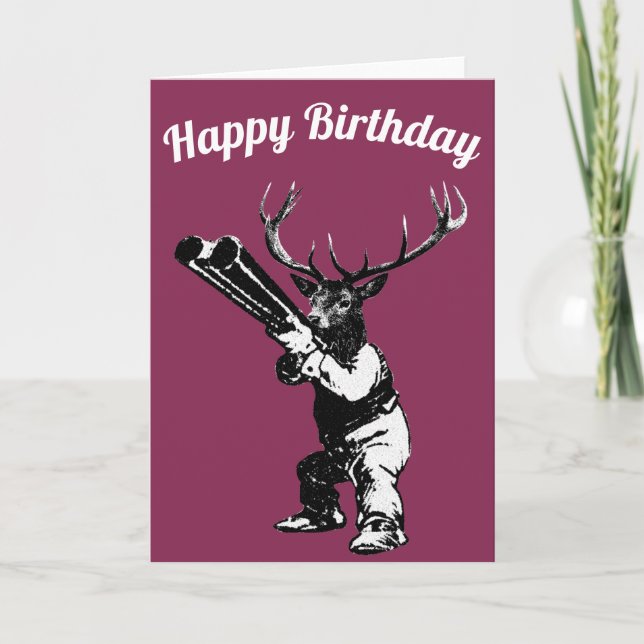 Tarjeta de cumpleaños Deer Hunter (Anverso)