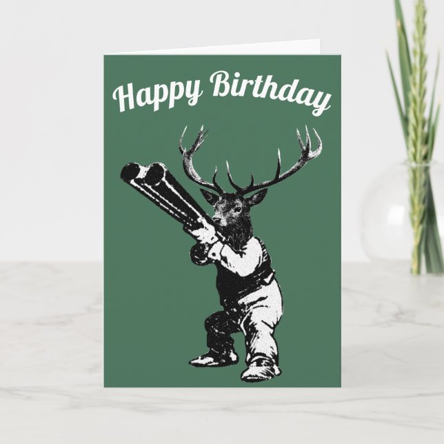 Tarjeta de cumpleaños Deer Hunter (Anverso)