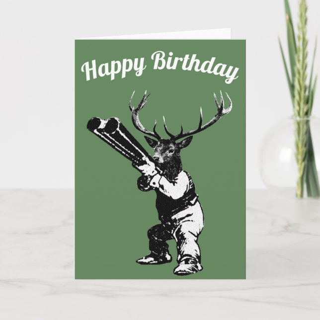 Tarjeta de cumpleaños Deer Hunter (Anverso)