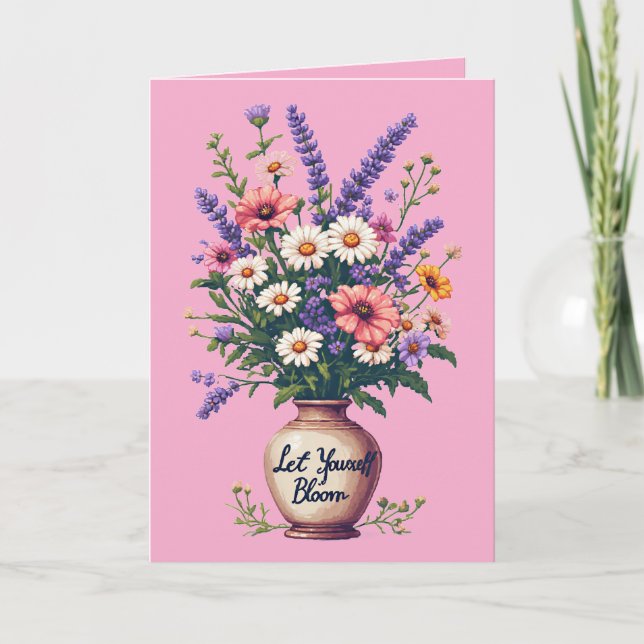Tarjeta de cumpleaños - Déjate florecer (Anverso)