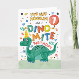 Tarjeta de cumpleaños del 7º dinosaurio | Dinosaur