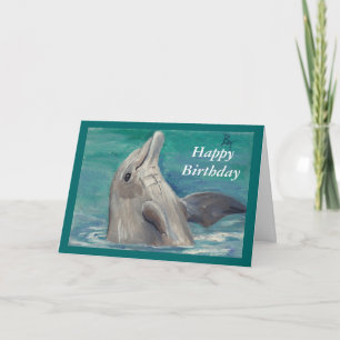 Tarjeta de cumpleaños del aceo del delfín