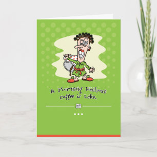 Tarjeta de cumpleaños del adicto al café