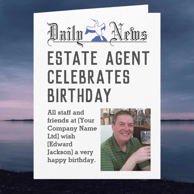 Tarjeta de cumpleaños del agente inmobiliario para (Subido por el creador)