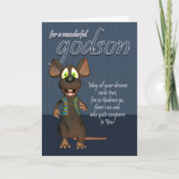 Tarjeta de cumpleaños del ahijado - con el ratón