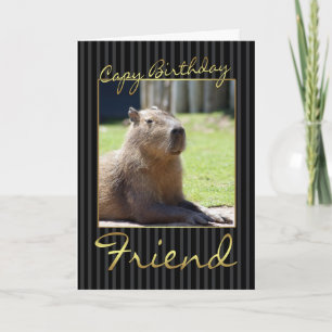 Tarjeta de cumpleaños del amigo con el Capybara
