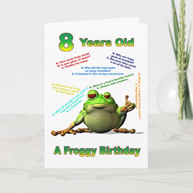 Tarjeta de cumpleaños del amigo del Froggy la 8va (Anverso)