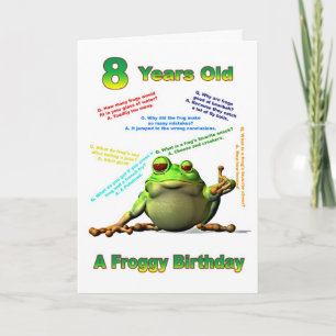 Tarjeta de cumpleaños del amigo del Froggy la 8va