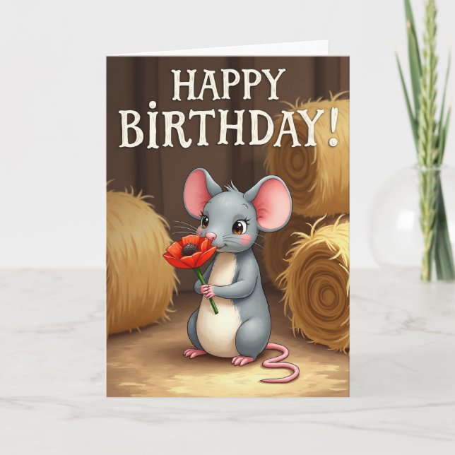 Tarjeta de cumpleaños del amigo gris (Anverso)