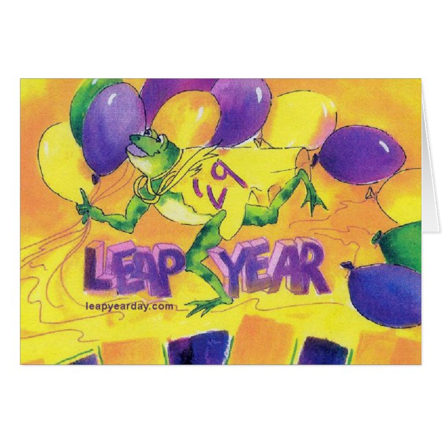 Tarjeta de cumpleaños del año bisiesto (Anverso (Horizontal))