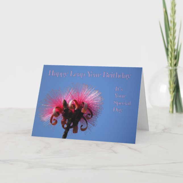 Tarjeta de cumpleaños del año de saltos, dos flore (Anverso)
