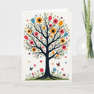 Tarjeta de cumpleaños del árbol caprichoso
