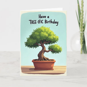 Tarjeta de cumpleaños del árbol con estilo artísti