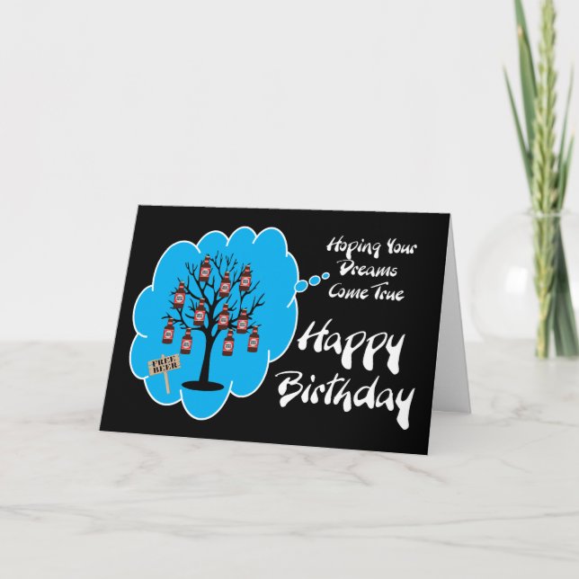 Tarjeta de cumpleaños del árbol de la cerveza (Anverso)