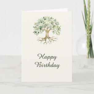Tarjeta de cumpleaños del Árbol de la Vida en acua