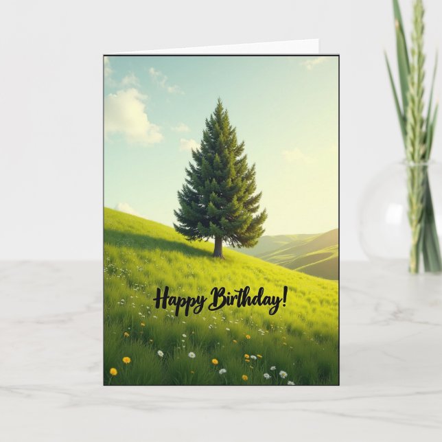 Tarjeta de cumpleaños del árbol dorado (Anverso)