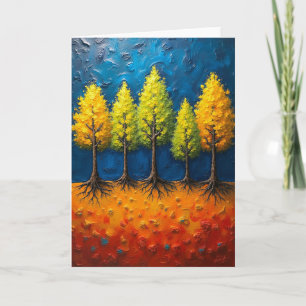 Tarjeta de cumpleaños del árbol otoñal