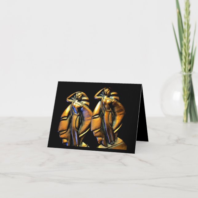 Tarjeta de cumpleaños del art déco por el estudio (Anverso)