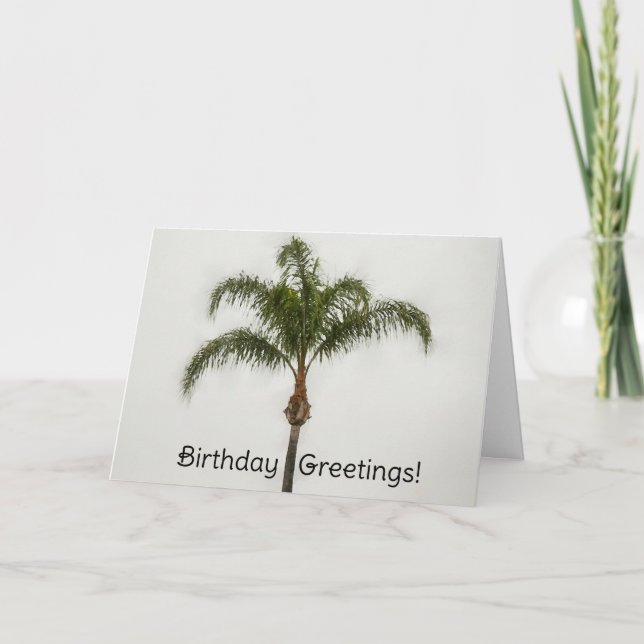Tarjeta de cumpleaños del arte de la palmera tranq (Anverso)