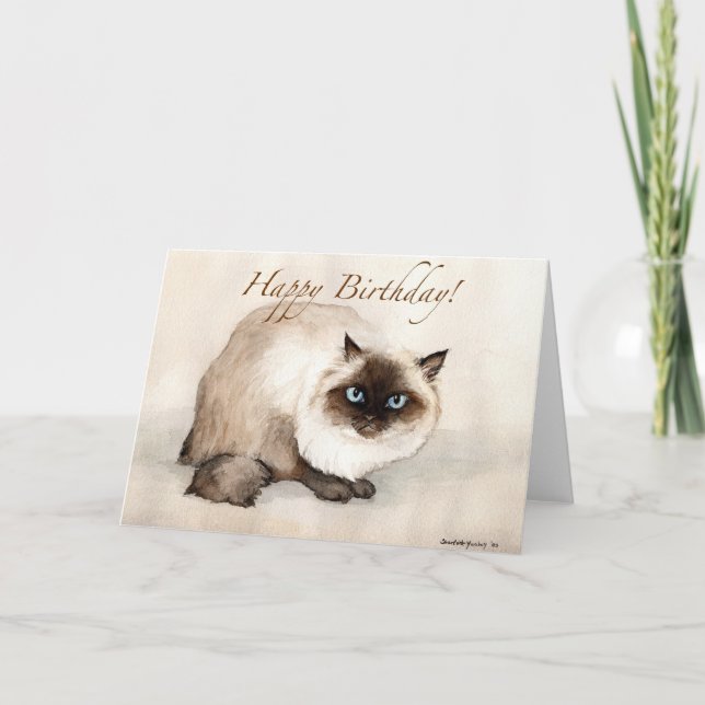 Tarjeta de cumpleaños del arte del "gato (Anverso)