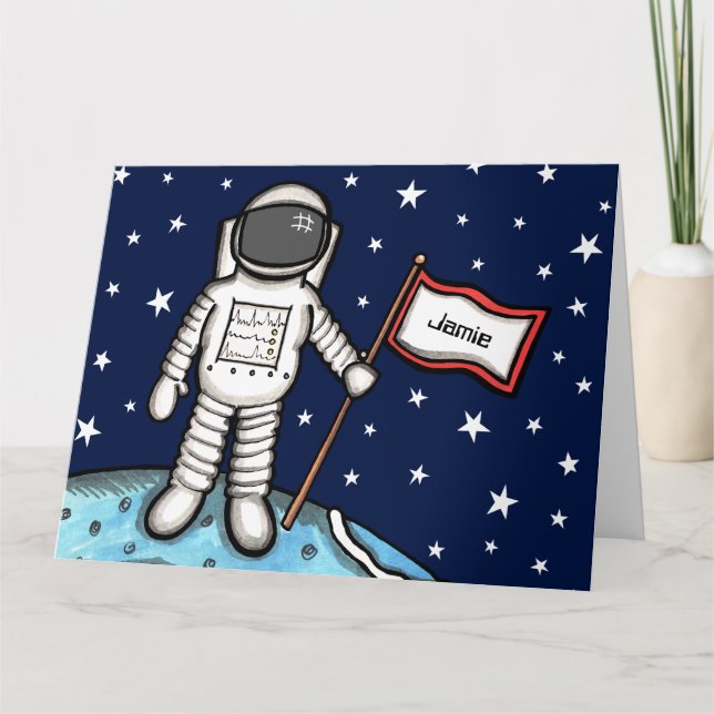 Tarjeta de cumpleaños del astronauta del astronaut (Anverso)